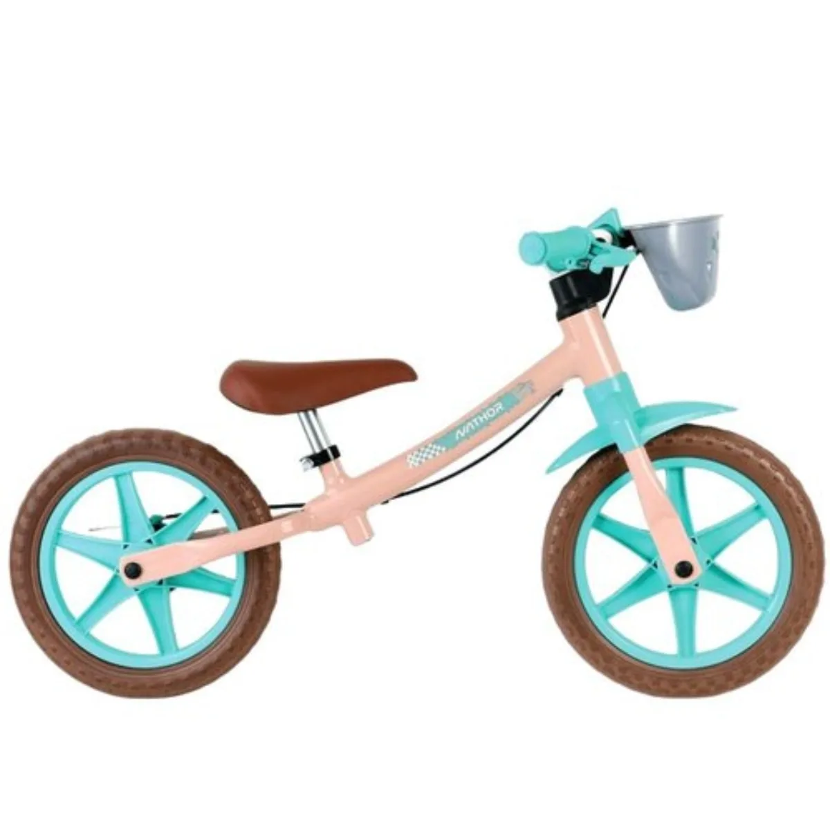 Bicicleta Aro 12 Infantil Nathor Balance Love Rosa e Verde