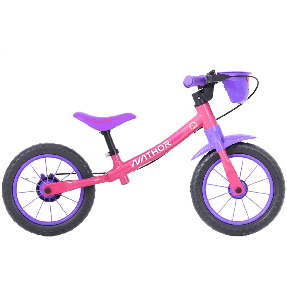 Bicicleta Aro 12 Infantil Nathor Balance Rosa e Roxo