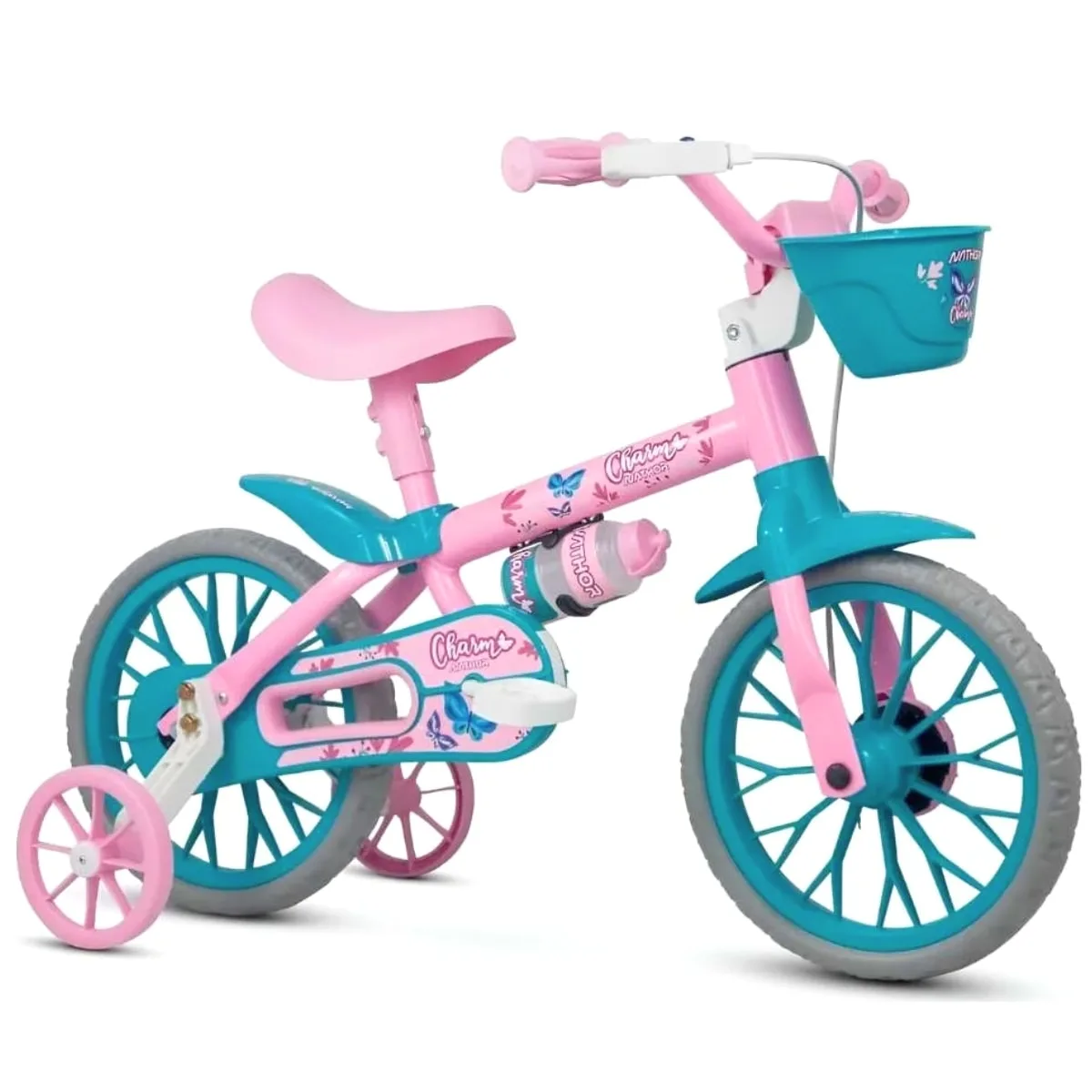 Bicicleta Aro 12 Infantil Nathor Charm Rosa e Azul