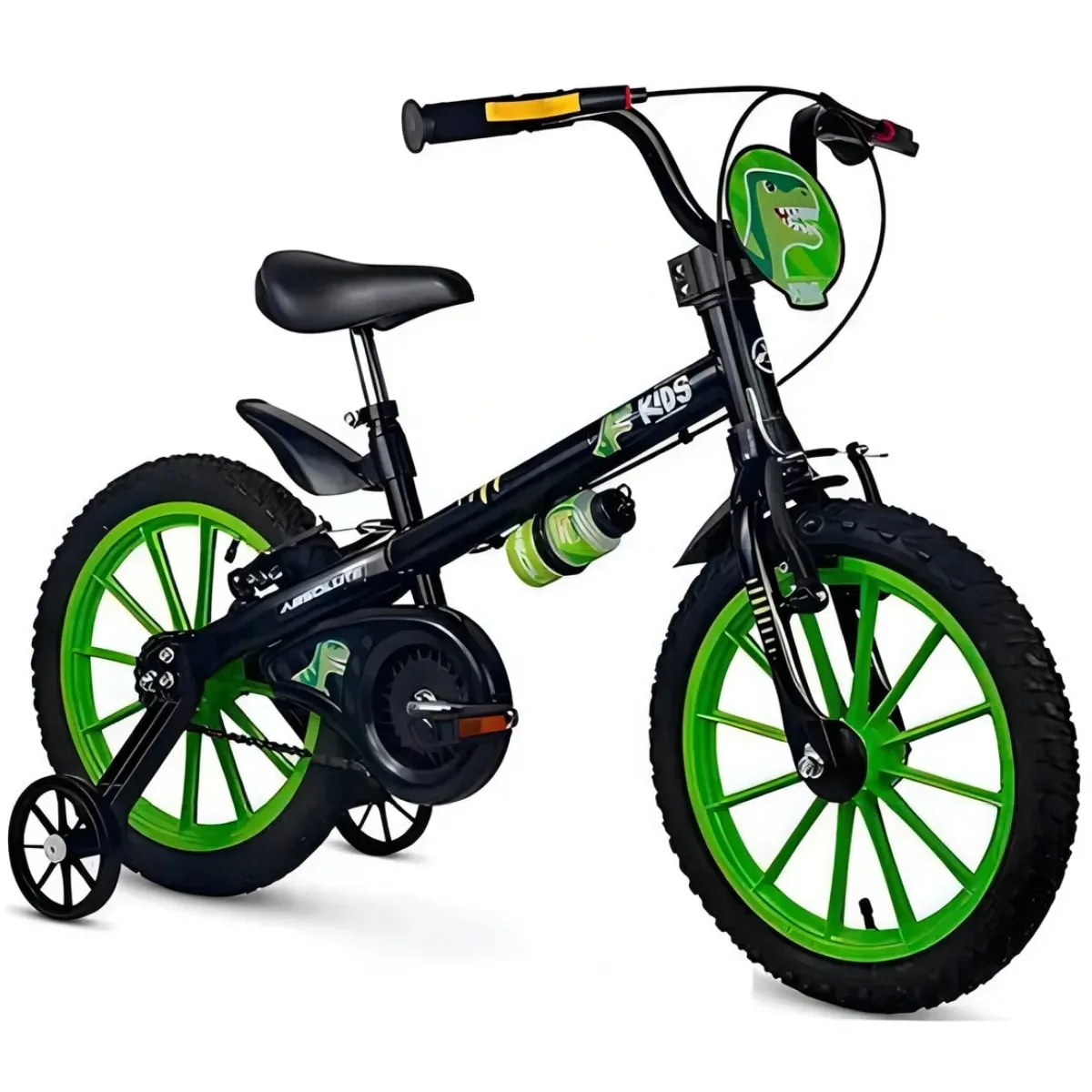 Bicicleta Aro 16 Absolute Dino Preto e Verde