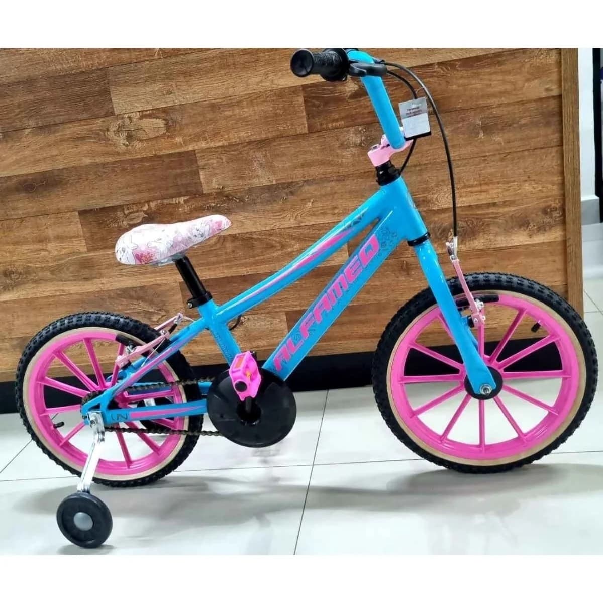 Bicicleta Aro 16 Alfameq Azul e Rosa
