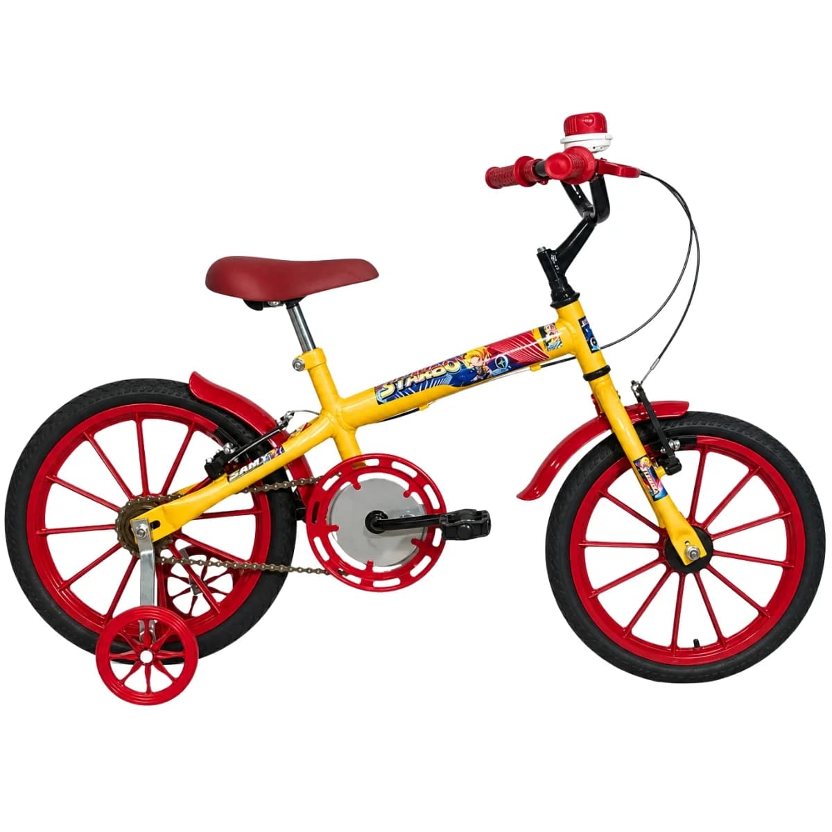Bicicleta Aro 16 Amarelo e Vermelho