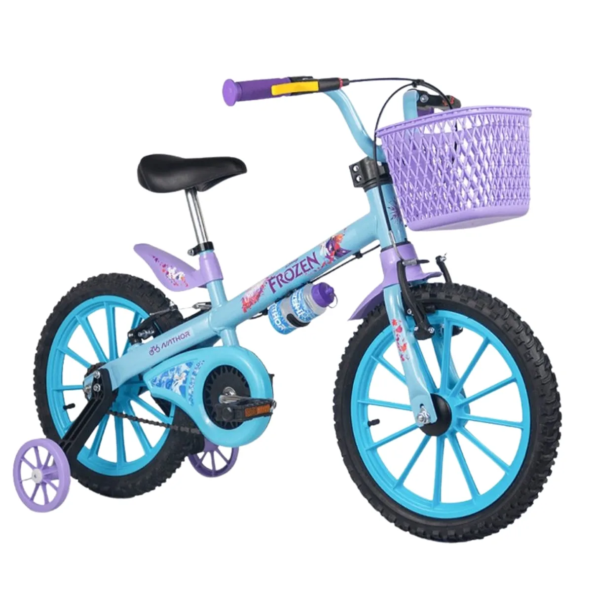 Bicicleta Aro 16 Nathor Frozen Azul e Roxo