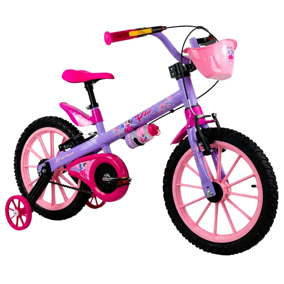 Bicicleta Aro 16 Nathor Pixie Violeta e Rosa