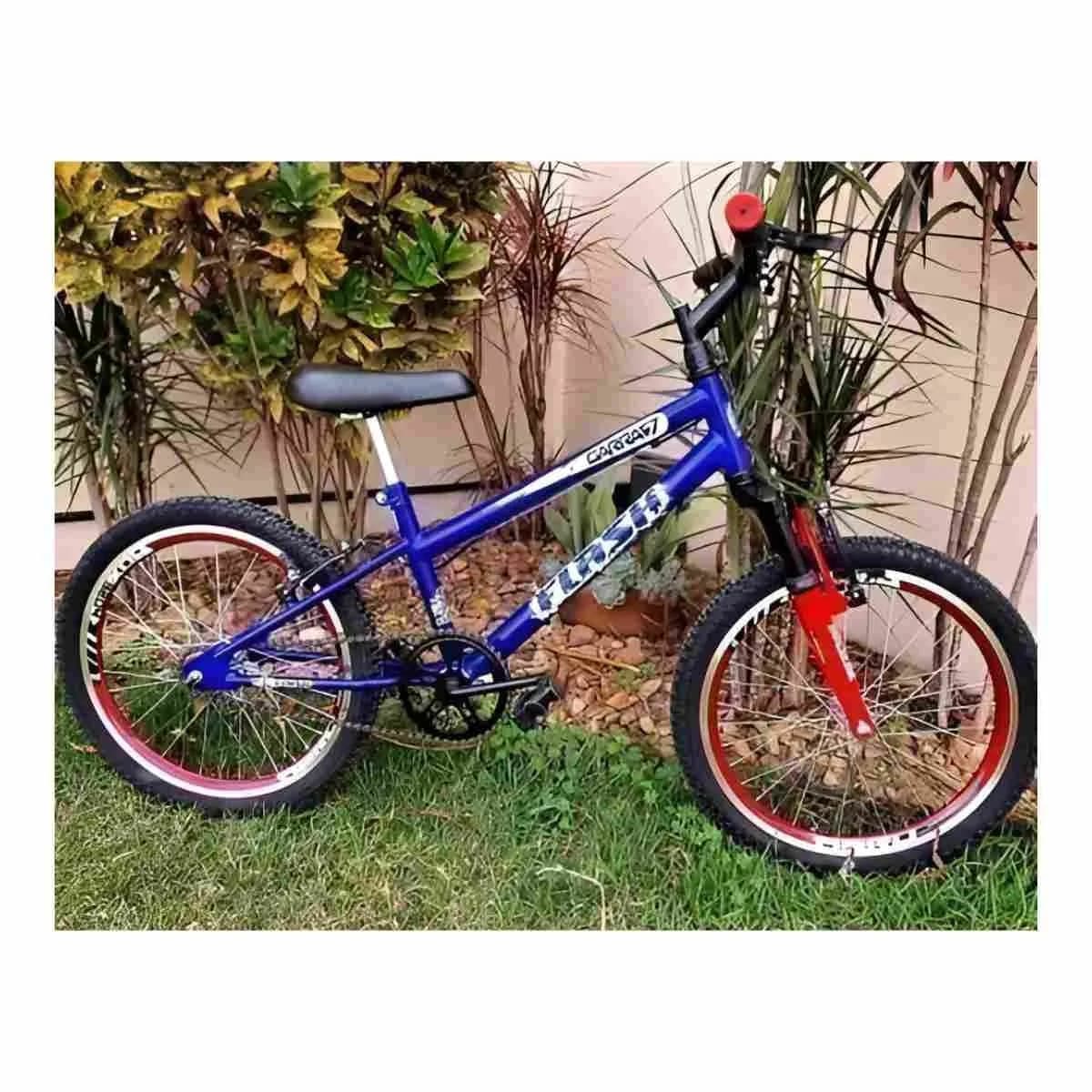 Bicicleta Aro 20 Garra7 Flash Azul Com Suspensão Vermelho