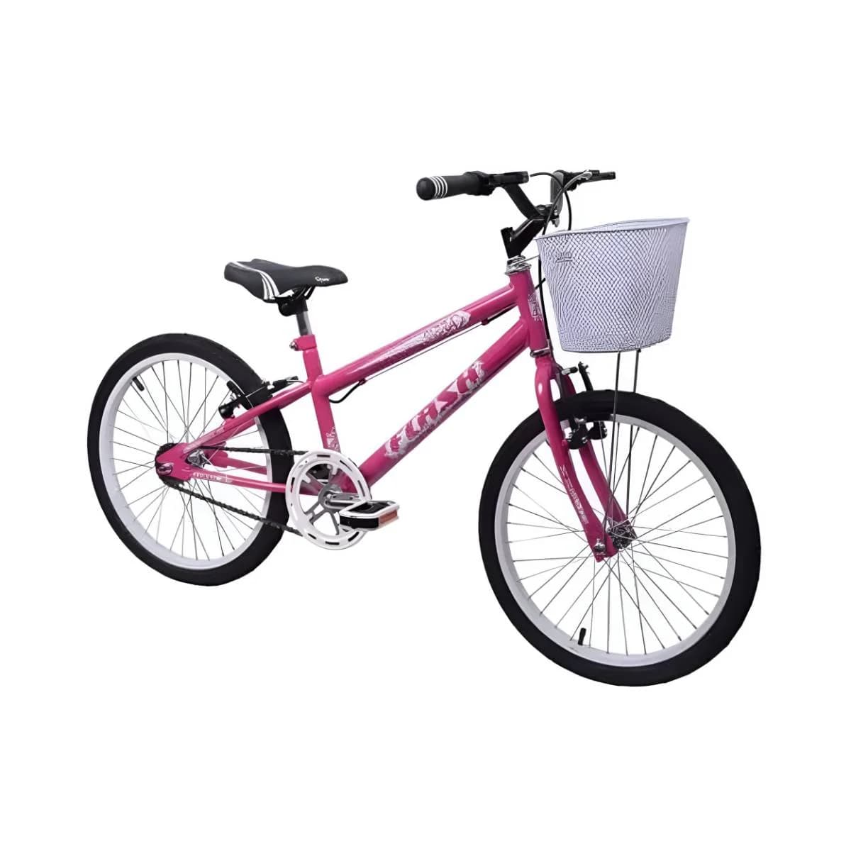 Bicicleta Aro 20 Garra7 Flash Rosa Verniz e Branco