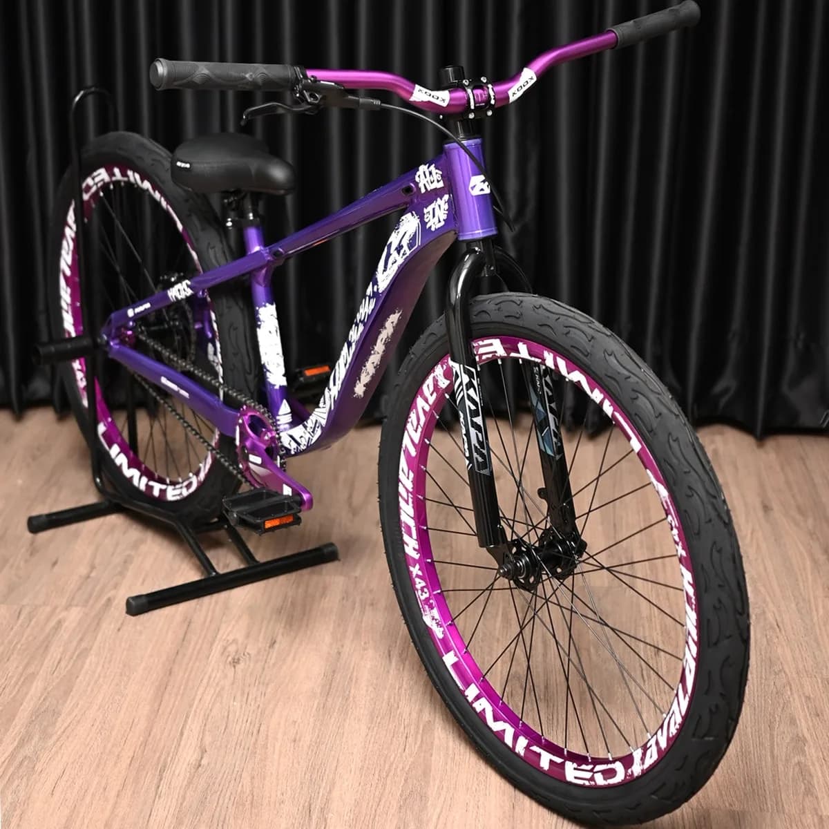 Bicicleta Aro 26 KAPA All In Single Freeride Roxo Pneus Flame
