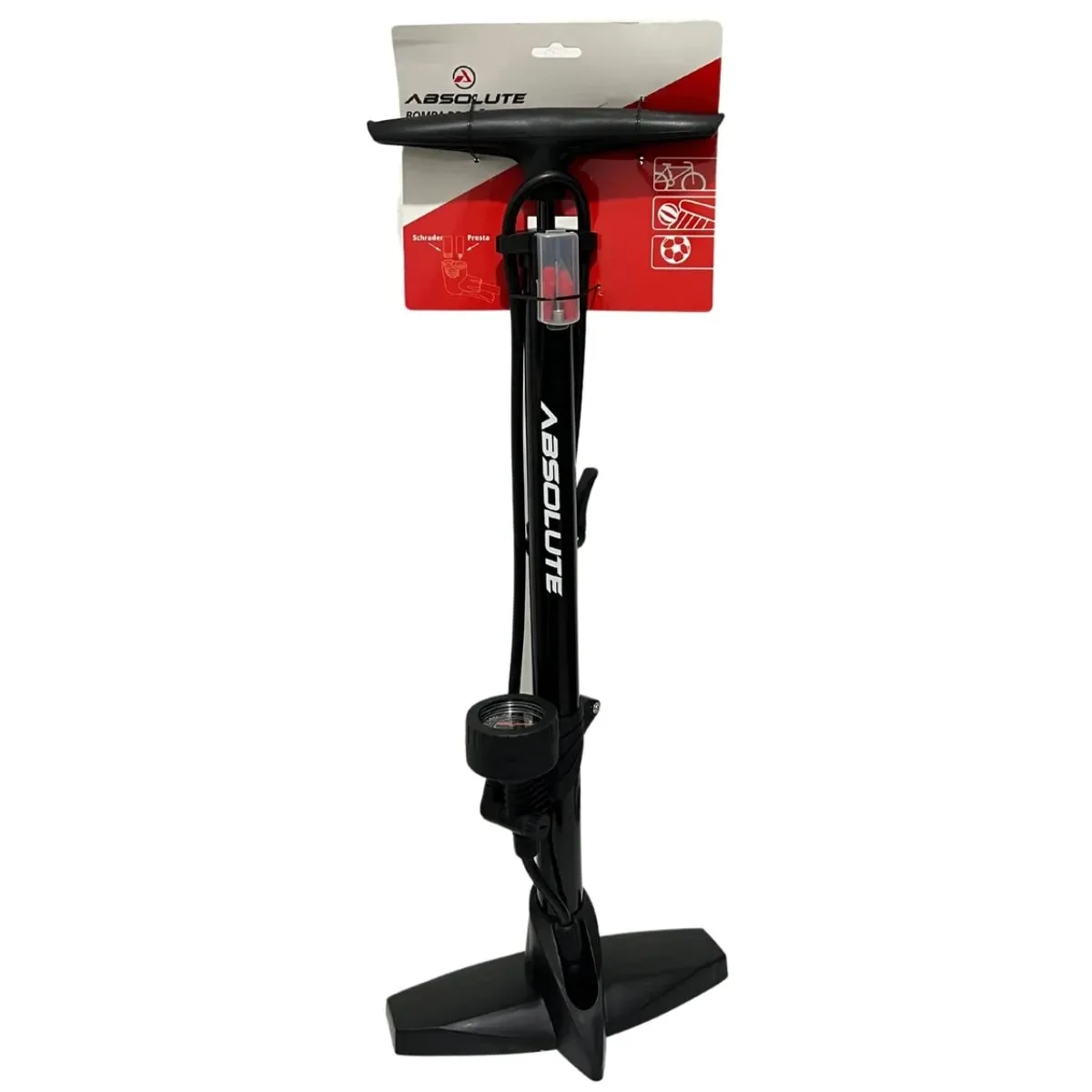 Bomba de Ar Oficina Bicicleta Absolute 160 PSI Bico Duplo