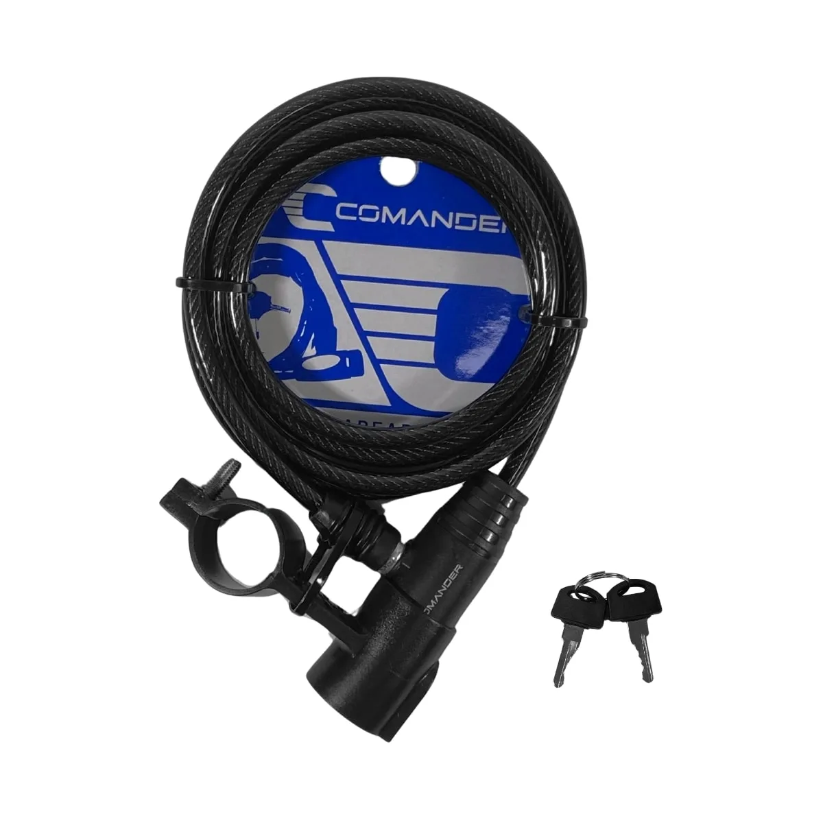 Cadeado de Bicicleta Espiral Comander Com Chave 6mm X 1,5mm