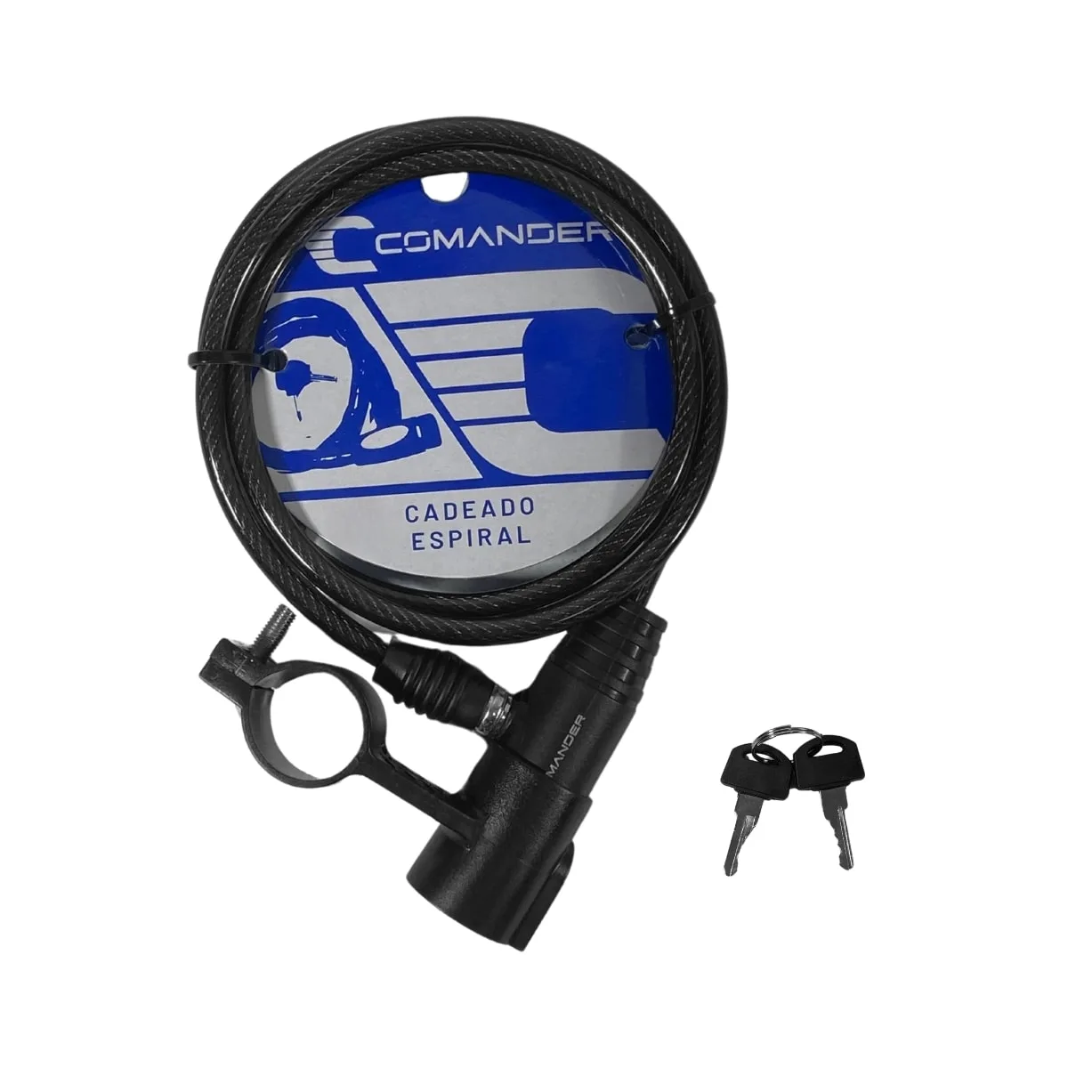 Cadeado de Bicicleta Espiral Comander Com Chave 6mm X 1M