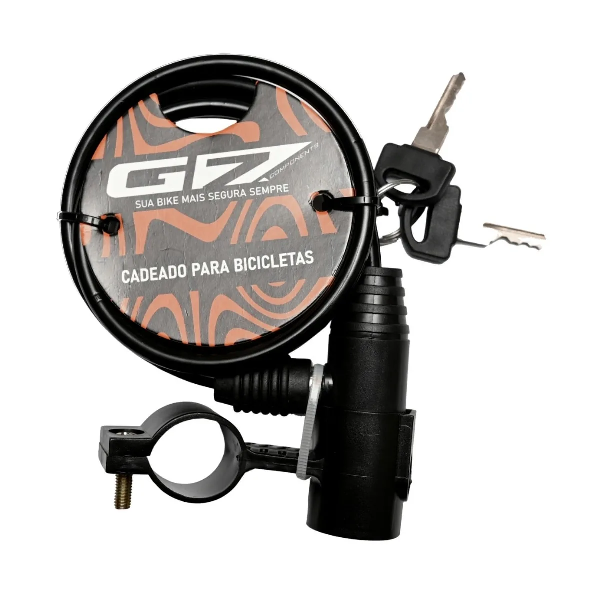 Cadeado de Bicicleta Espiral G7 Com Chave 6mm X 1M