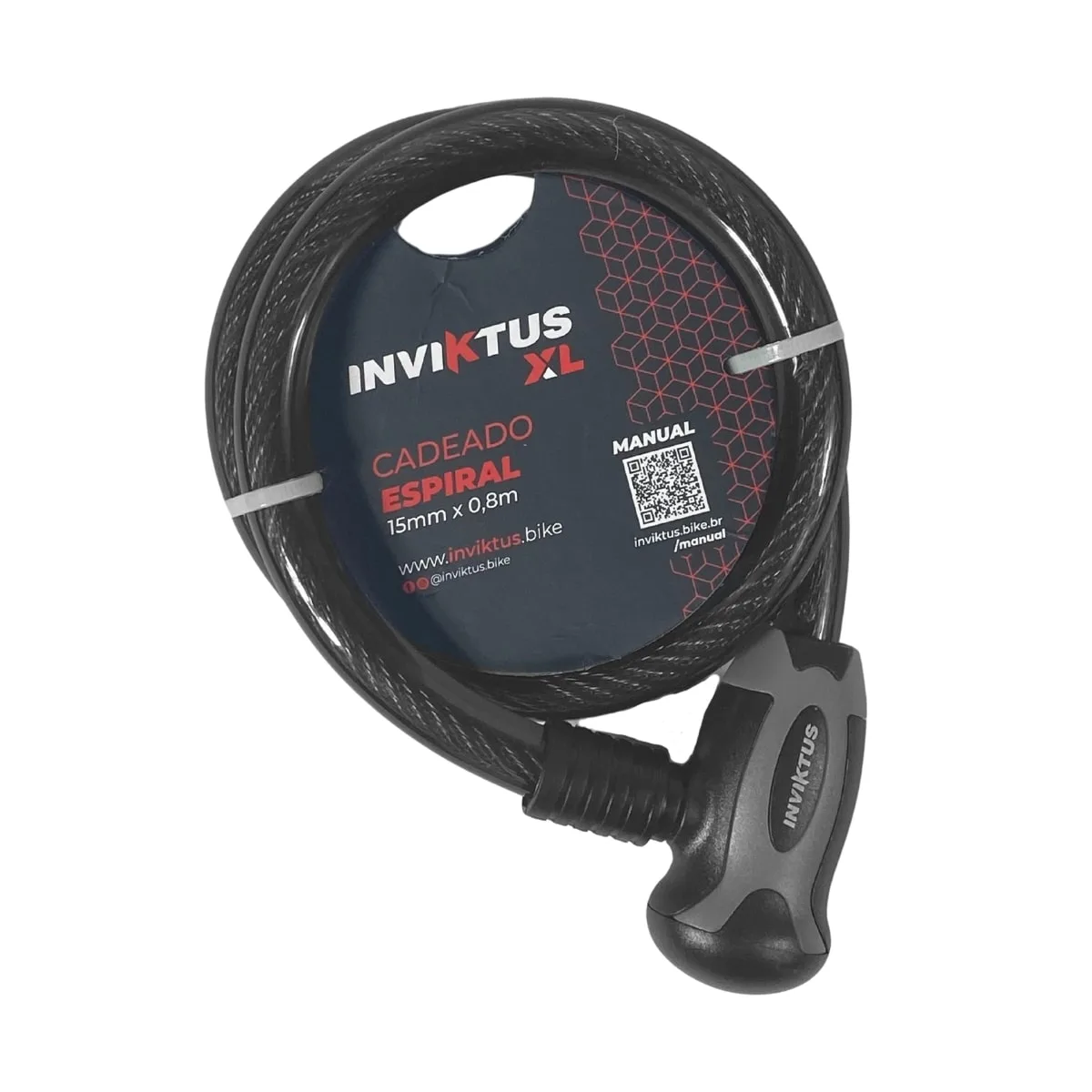 Cadeado de Bicicleta Espiral Inviktus Com Chave 15mm X 80cm