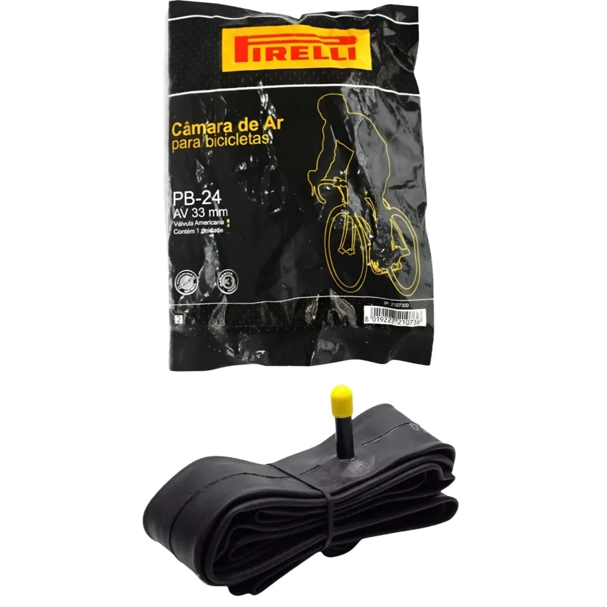 Câmara Aro 24x1.3/8 PB Pirelli Válvula Americana 33mm