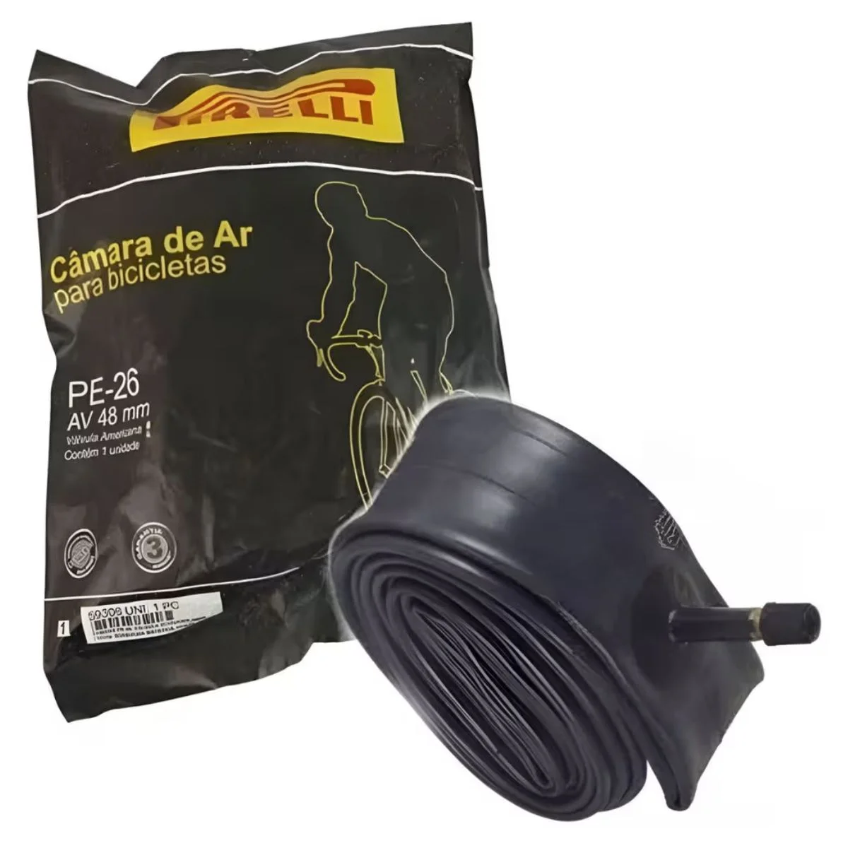 Câmara Aro 26 PE Pirelli Válvula Americana 48mm Balão