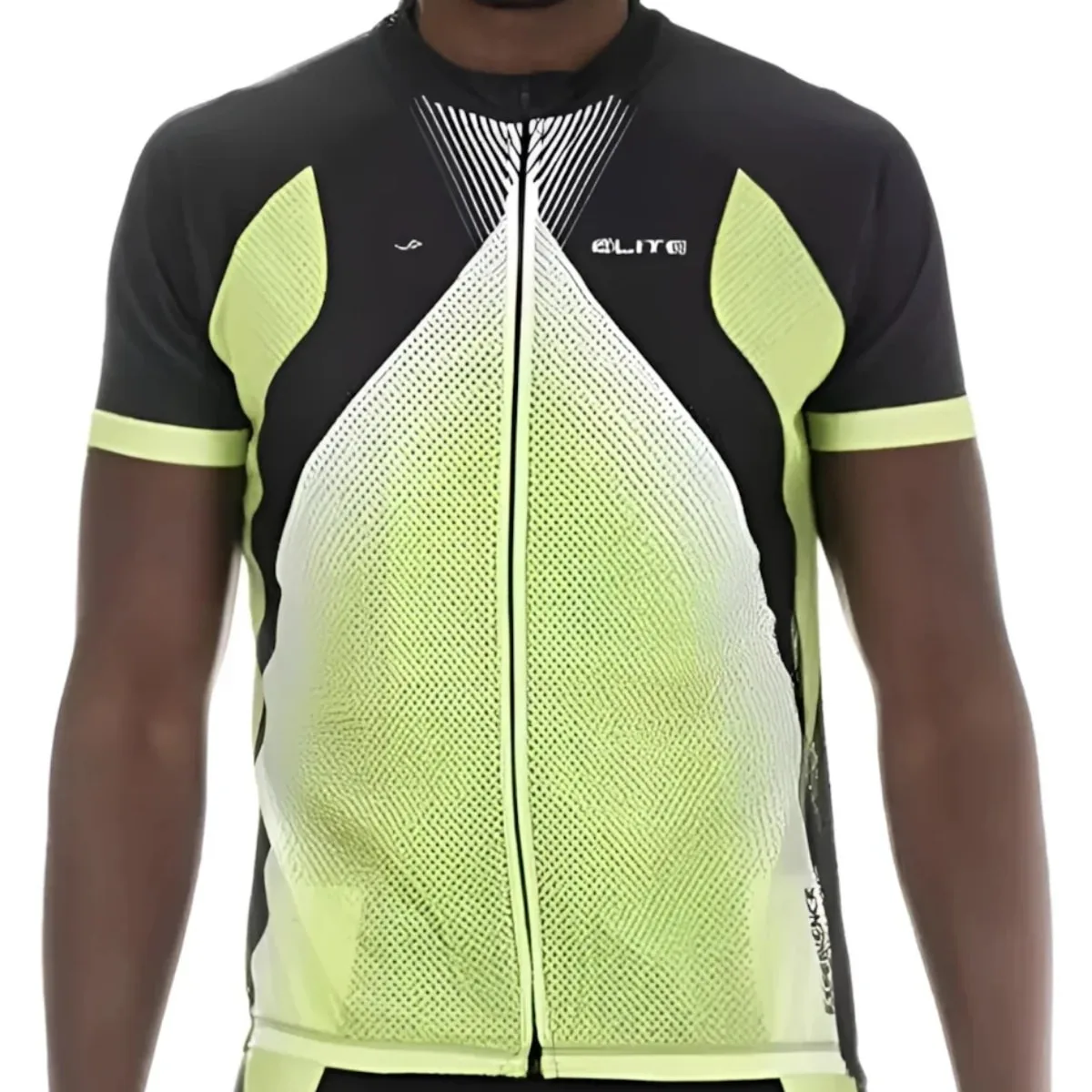 Camiseta Ciclista Masculina Elite Preto Verde