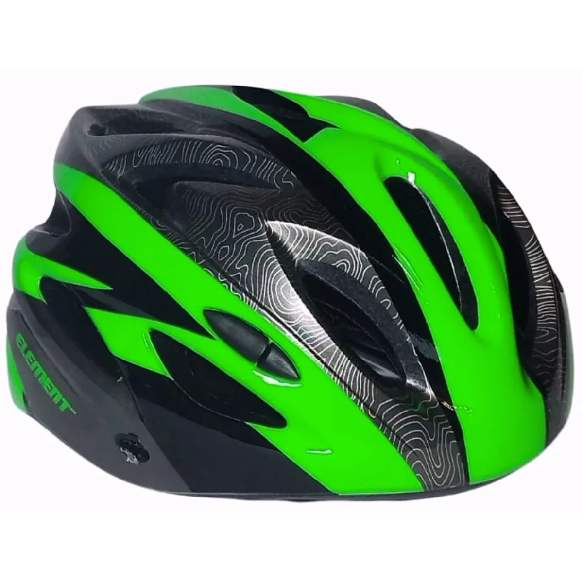 Capacete Bike Element In Mold Verde e Grafite L-G