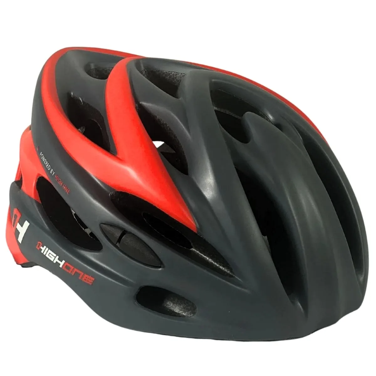 Capacete Bike High One Volcano New Cinza e Vermelho