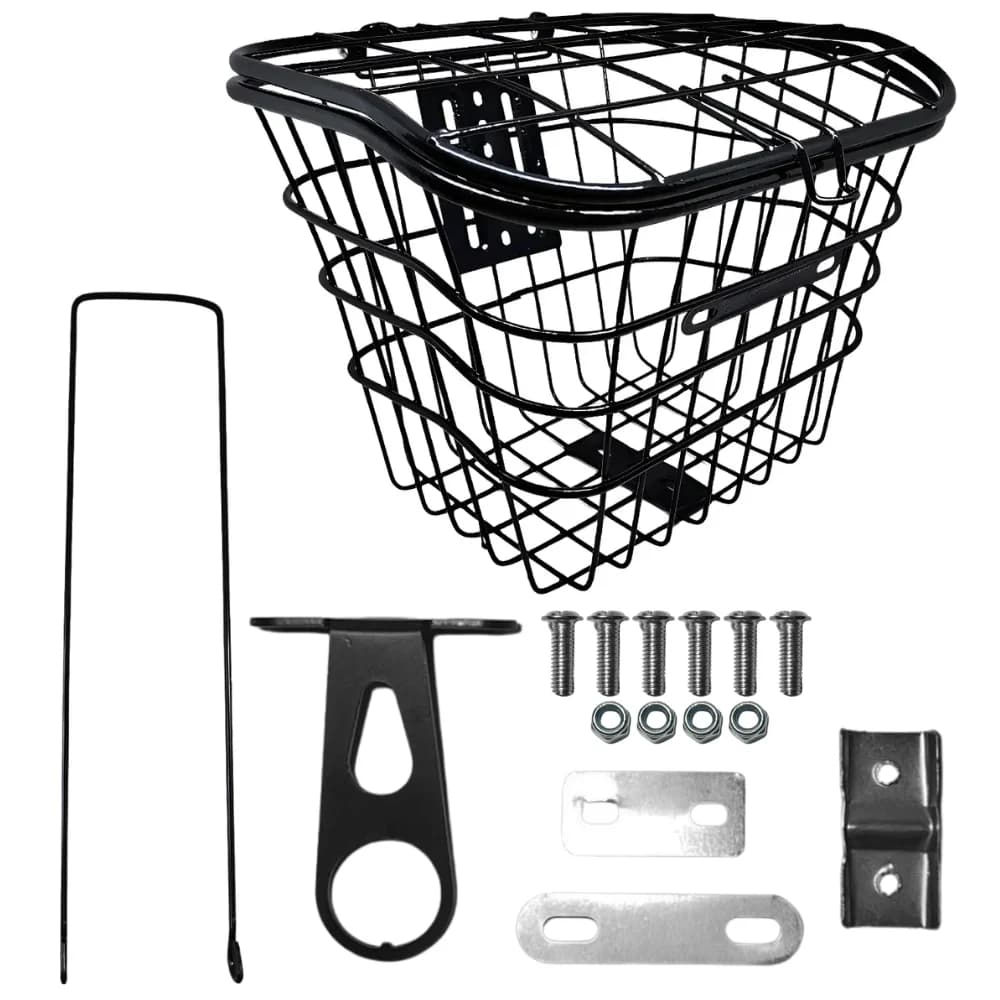 Cesta de Bicicleta Grande Aro 26 importado Aço Preto