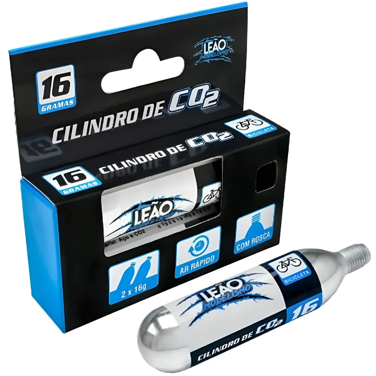 Cilindro Co2 Leão 16g Para Pneu de Bicicleta