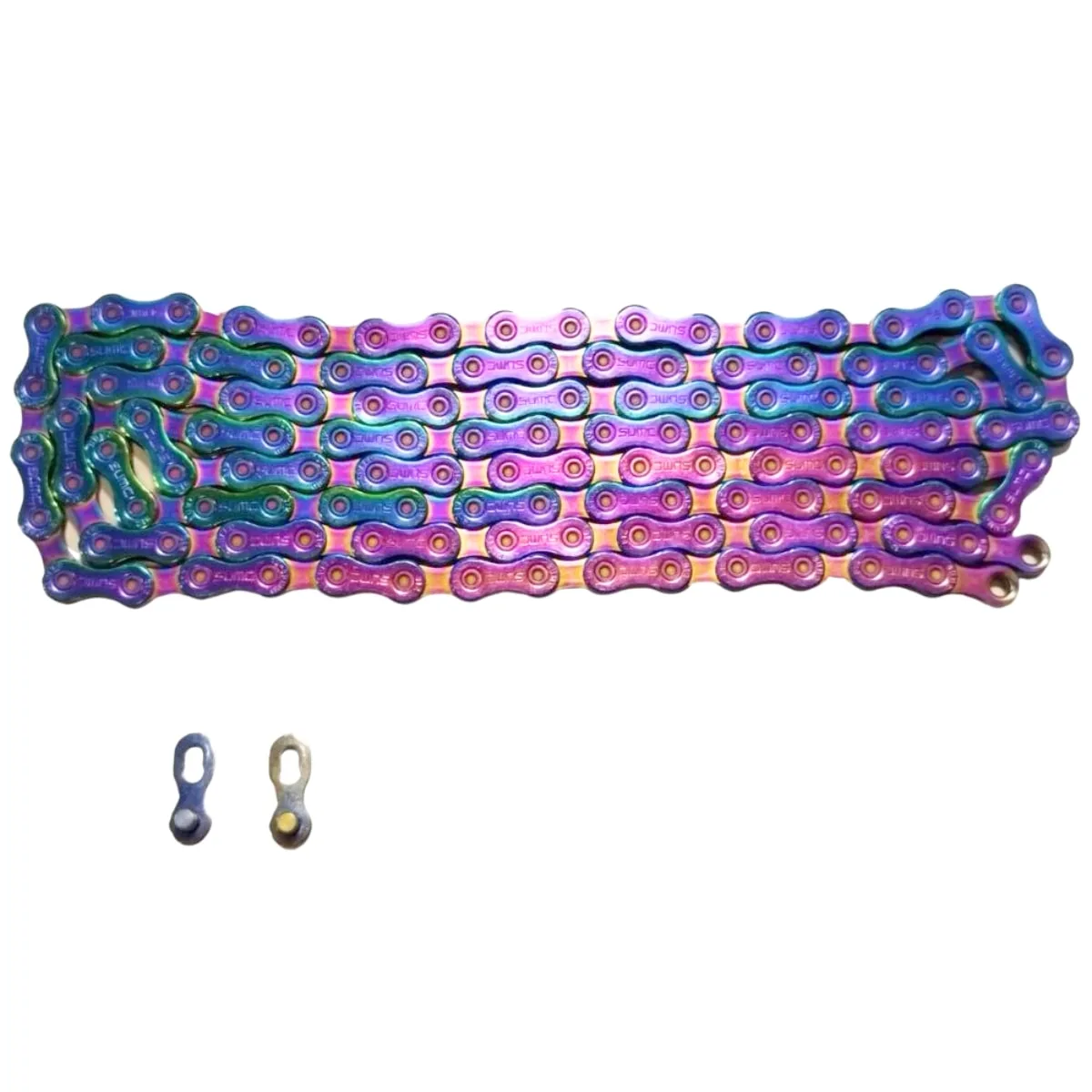 Corrente Fina de Bicicleta Sumc Rainbow 12 Velocidades 126 Elos Power Link