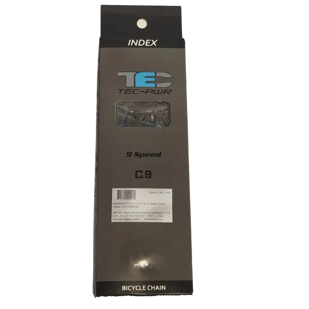 Corrente Fina TEC C9 1/2x11/128 116 Elos Prata Index 9V