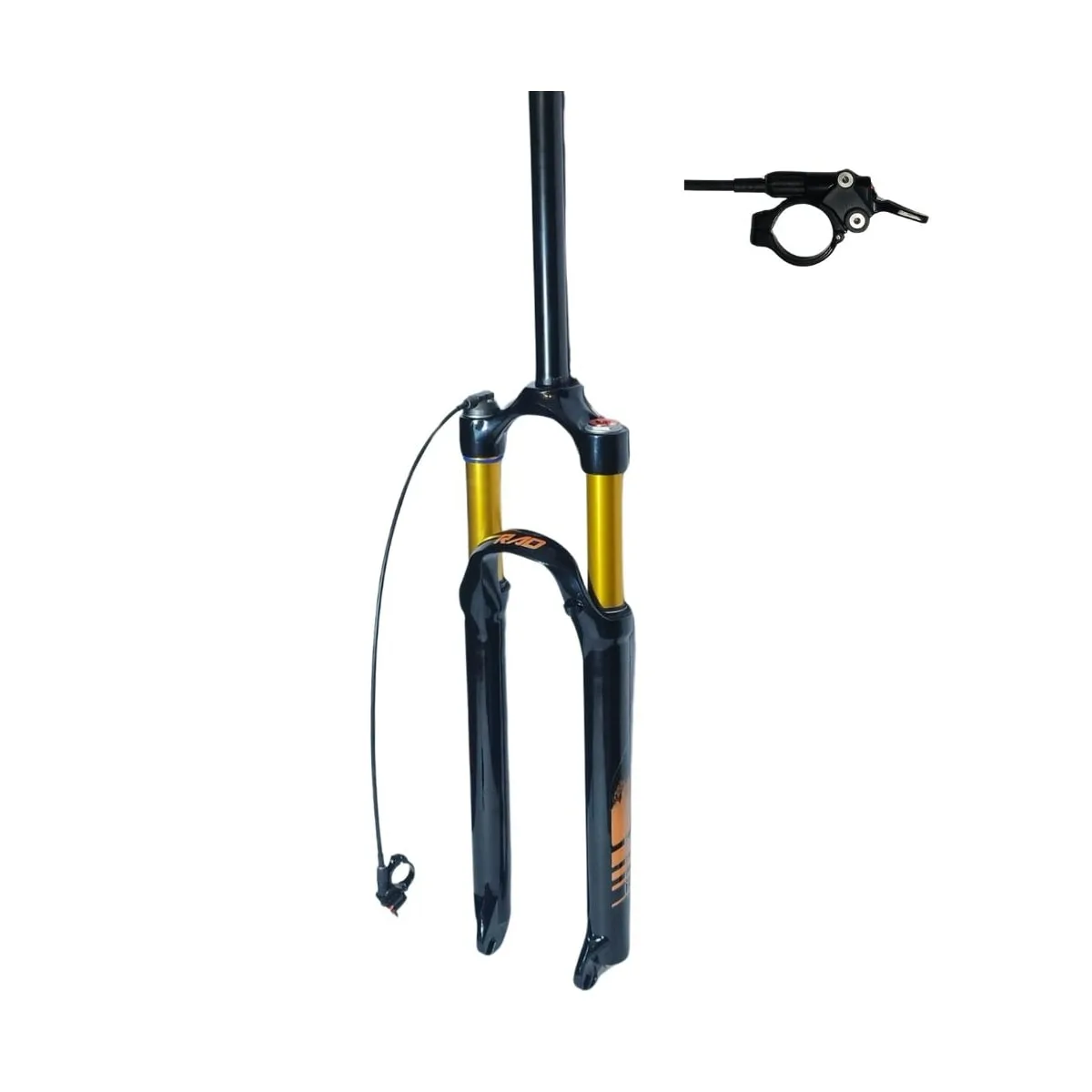 Garfo Suspensão Bike Aro 29 RAD7 Concept Over Preto e Dourado Com Trava