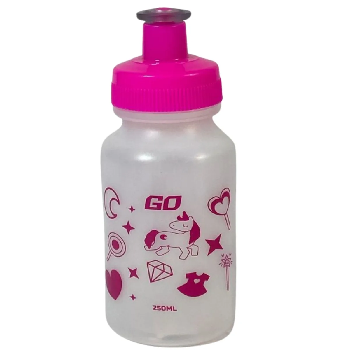 Garrafa Caramanhola Garra7 Toys 250ml Rosa Transparente