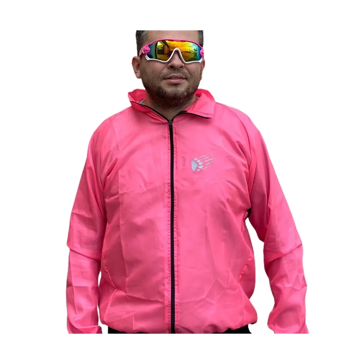 Jaqueta Corta Vento Garra7 Cycling Rosa Fluor G