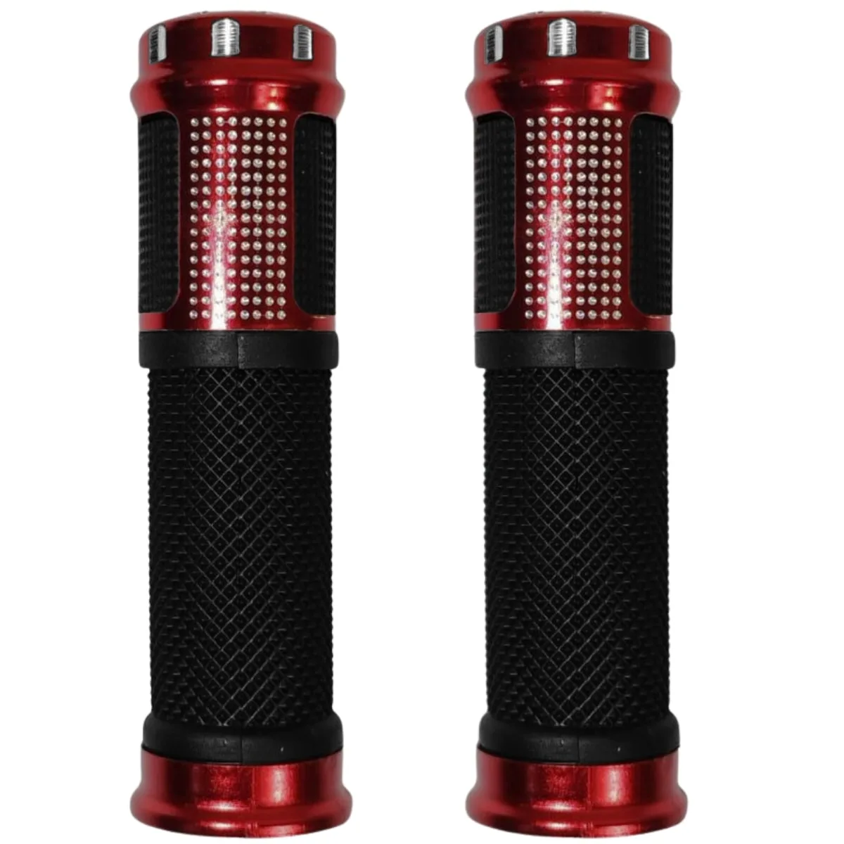 Manopla Bike Element Com Ponteira Vermelho Borracha 130mm