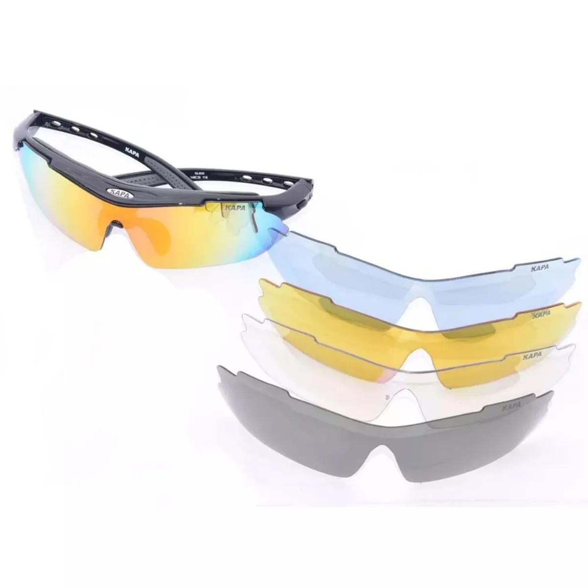 Oculos Ciclismo Kapa KP930 Preto 5 Lentes