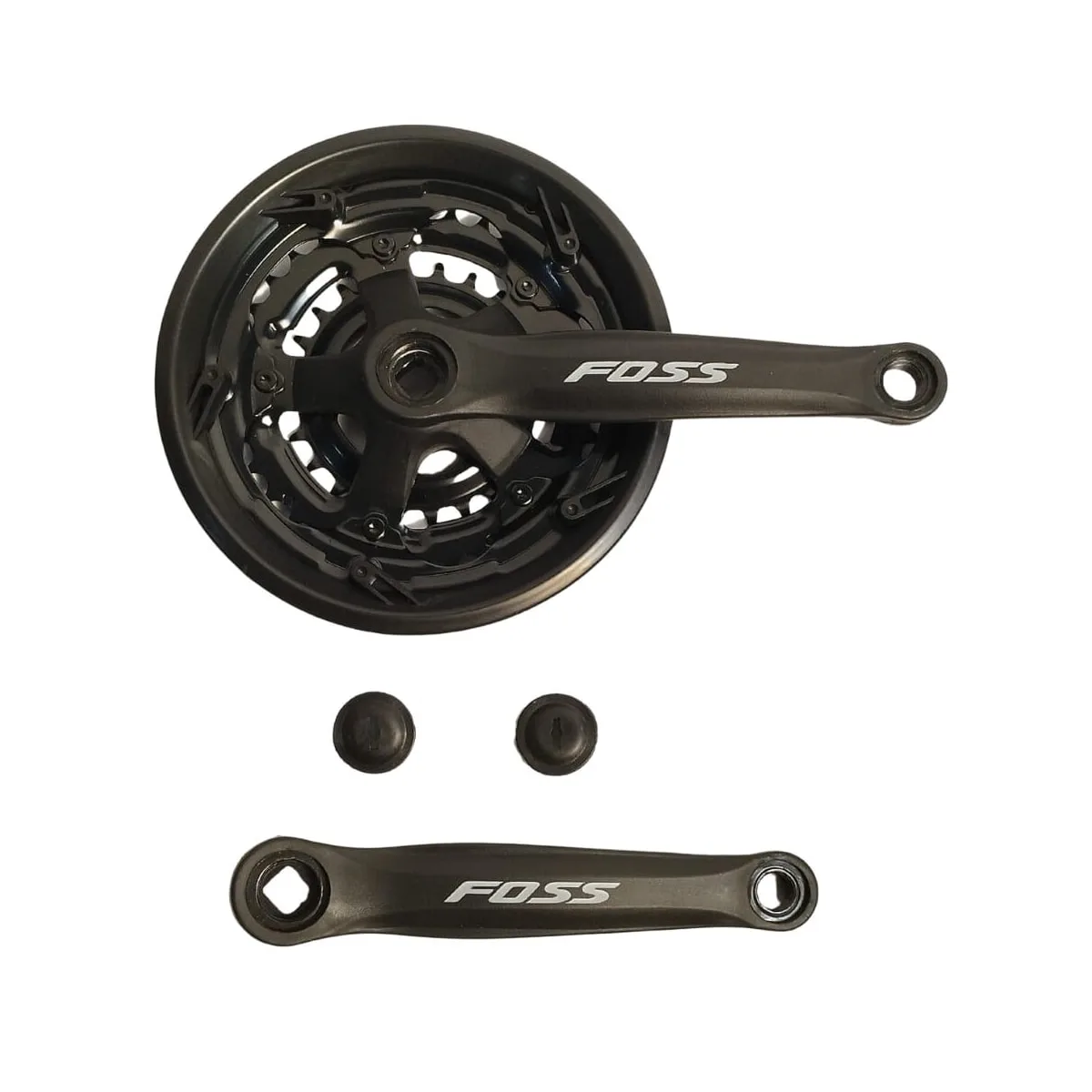 Pedivela Aço Triplo Foss Reduzido 24/34/42D Preto 175mm Ponta Quadrada