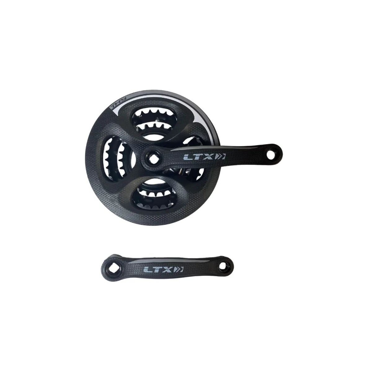 Pedivela Aço Triplo LTX 28/38/48D Preto e Cinza 175mm Com Protetor