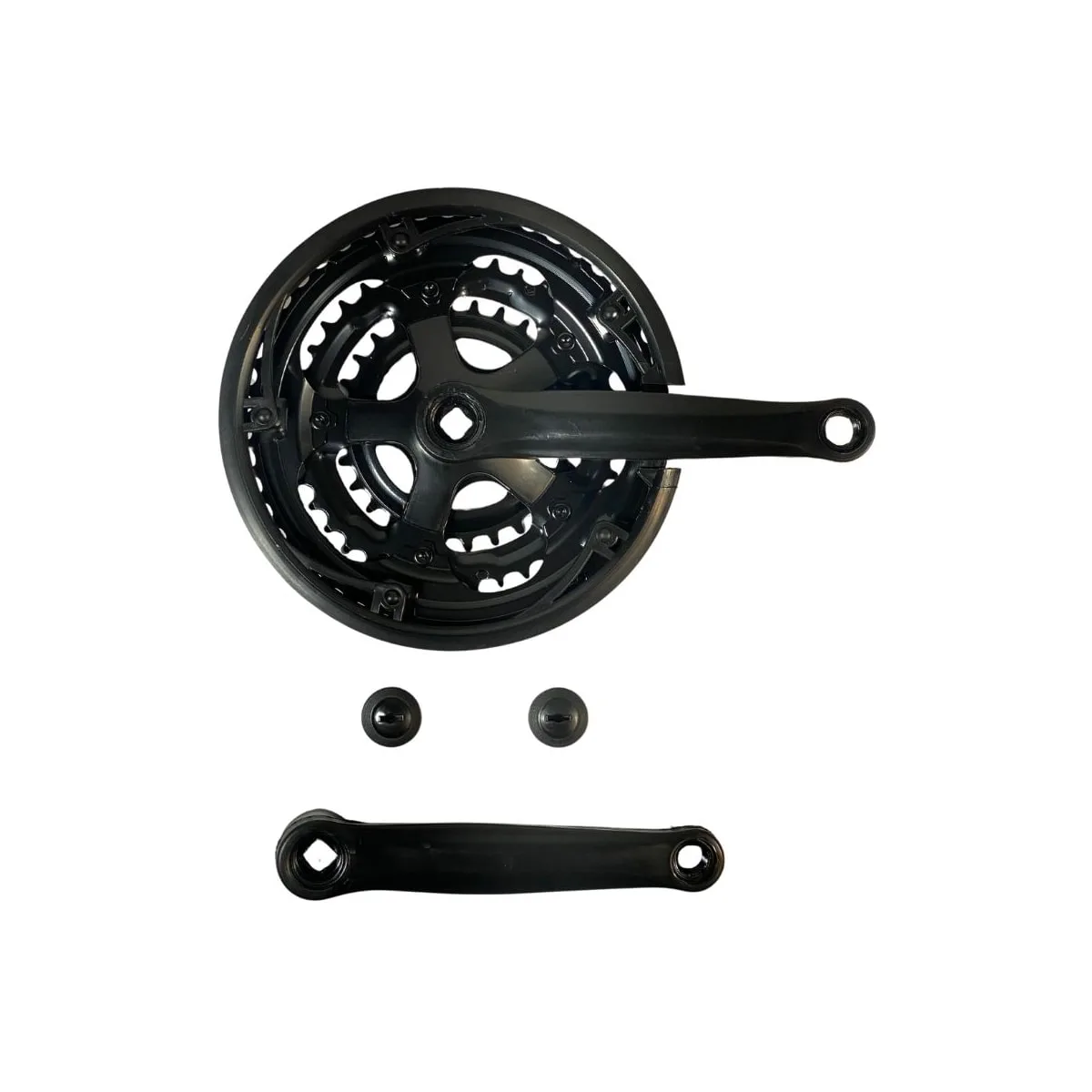 Pedivela Aço Triplo Sugino 28/38/48D Preto 170mm com Protetor