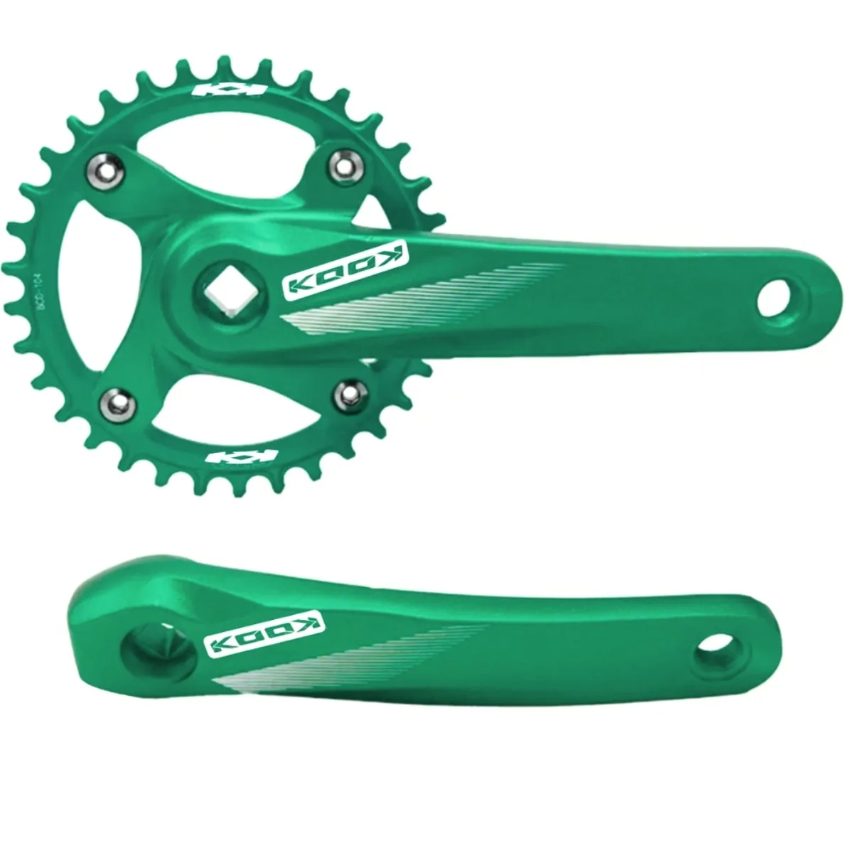 Pedivela Single Kook Verde 34 Dentes 170mm