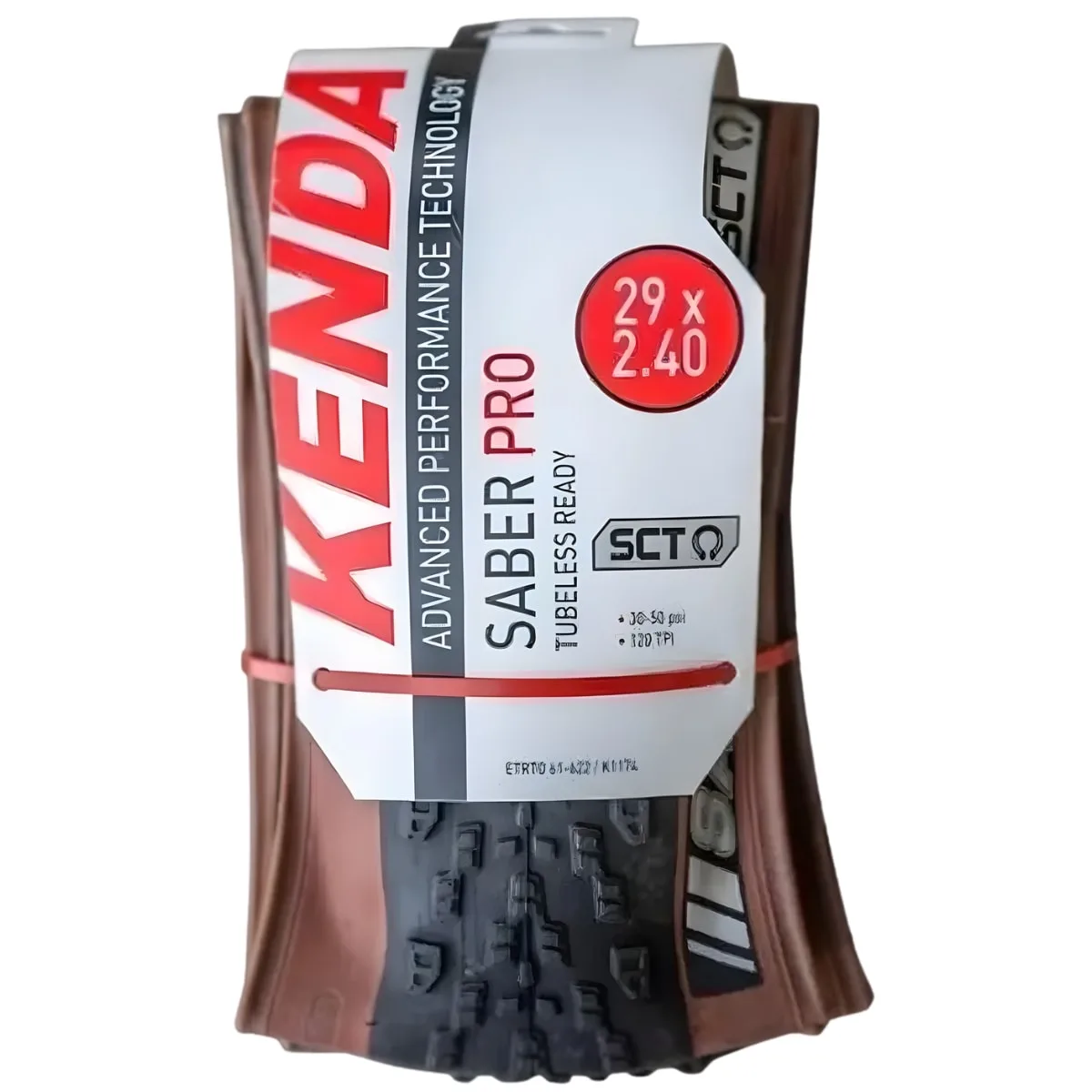 Pneu 29x2.40 Kenda Saber Pro SCT K1174 Kevlar Preto Com Faixa Marrom