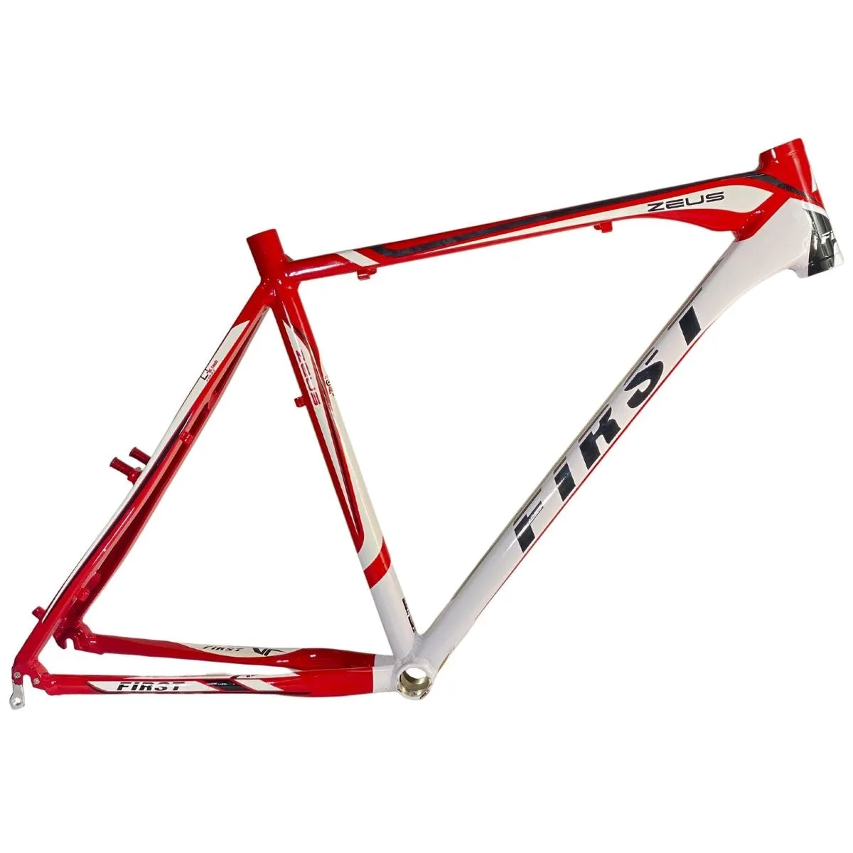 Quadro de Bicicleta 26 MTB First Zeus Branco e Vermelho