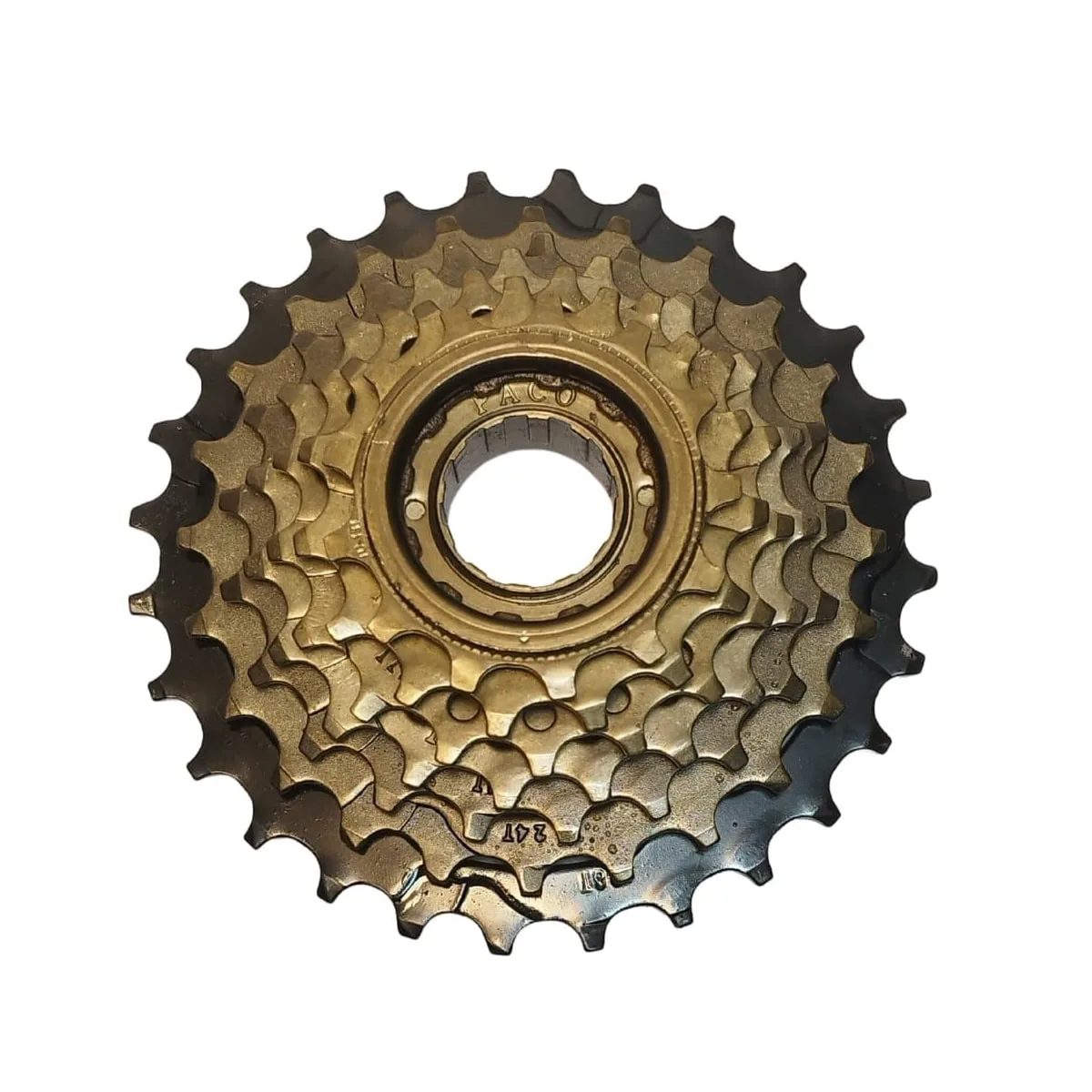 Roda Livre Catraca 7V Paco Index Dourado com Preto 13/28D
