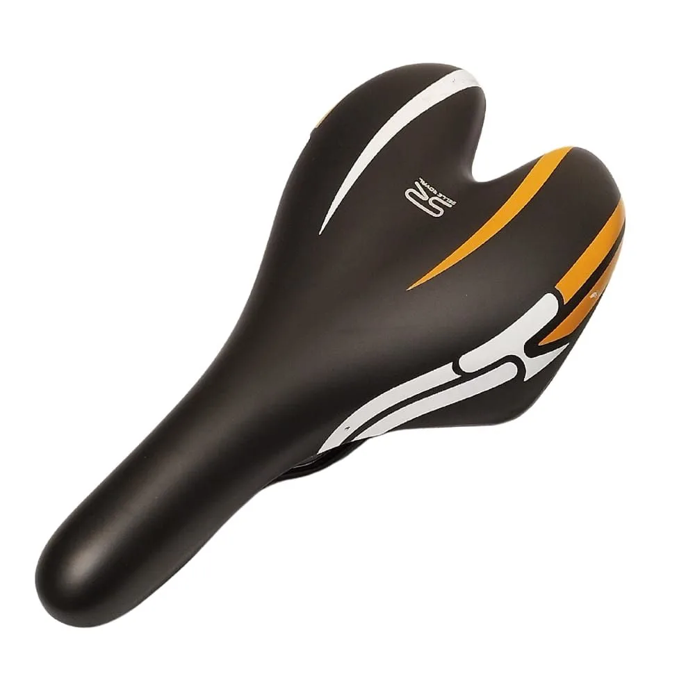 Selim MTB Selle Royal Siam Preto e Branco e Laranja